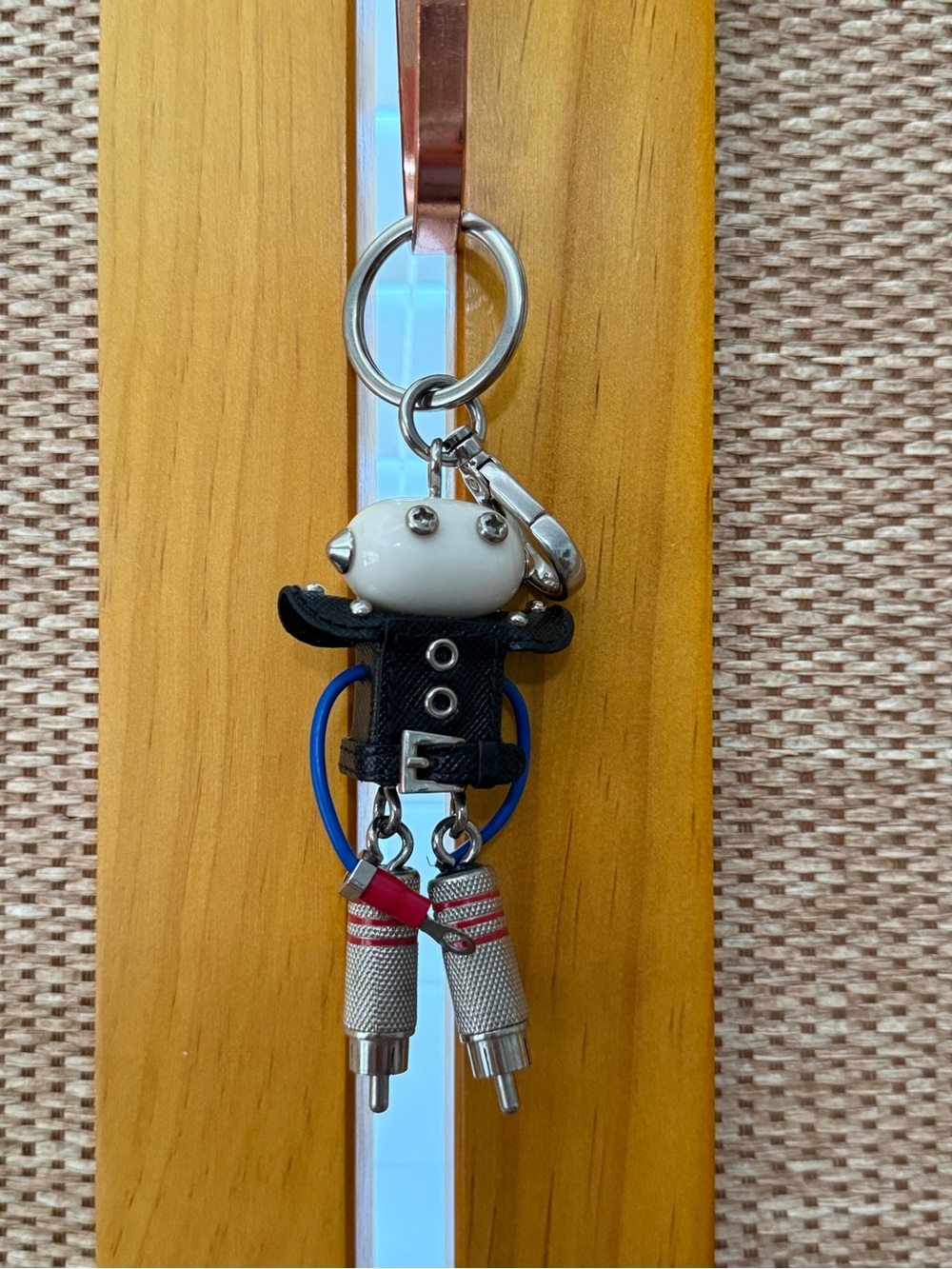Prada Robot Keychain with Blue Accent - Authenticity Card and Box